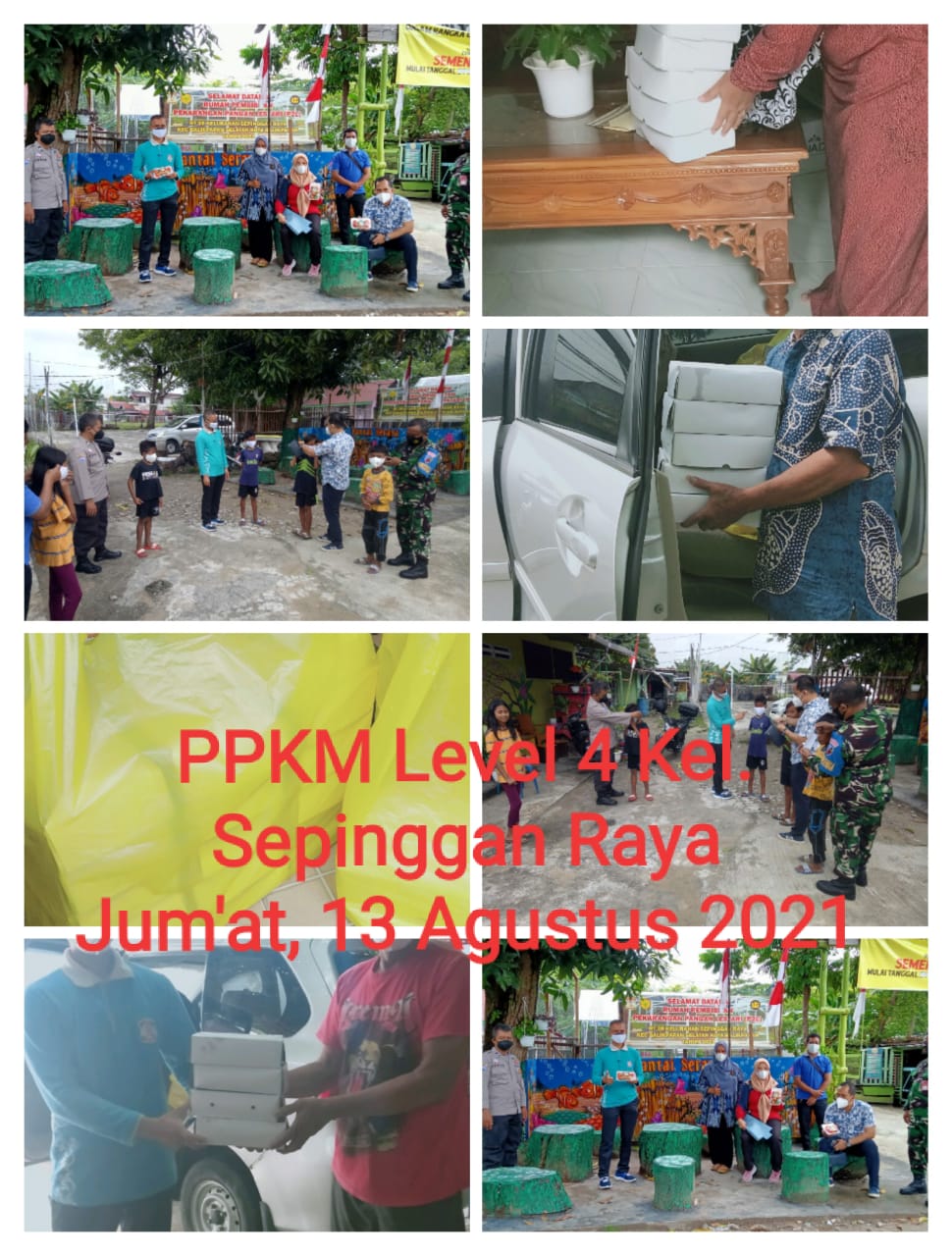 Laporan Giat PPKM Mikro Level 4 Kelurahan Sepinggan Raya tanggal 13 Agustus 2021